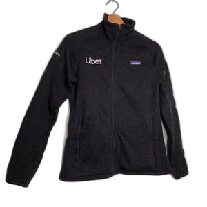 Patagonia Uber Womens Jacket Gray Front Zipper Pockets Mock Neck Long Sleeve S